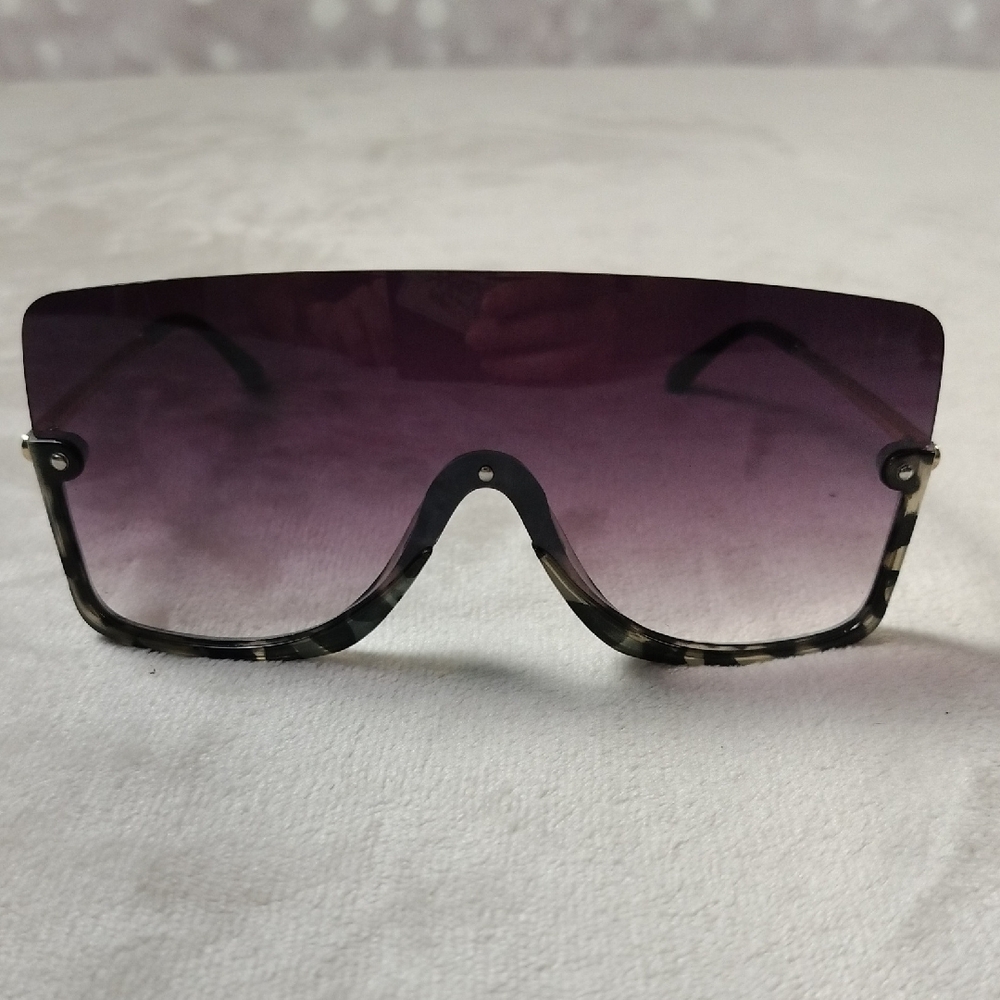 CG Oversized Square Half Frame Stylish Tortoise Shell Sunglasses